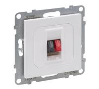 Legrand, Seano 765176 Connecteur de haut-parleur 1 voie avec pinces à ressort (rouge/noir) Couleur : ultra blanc