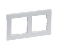 LEGRAND, Seano 765272 Cadre double en thermoplastique sans halogène Dimensions : 87 x 158 mm Couleur : aluminium laqué