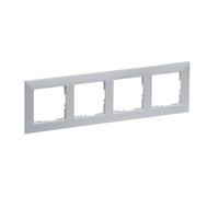 Legrand, Seano 765274 Cadre quadruple en thermoplastique sans halogène Dimensions : 87 x 301 mm Couleur : aluminium laqué