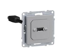 Legrand, Seano 765287 Prise USB 3.0 avec câble, insert inclus, longueur du câble : 15 cm, couleur : aluminium