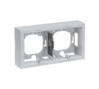 LEGRAND, Seano 765299 Boîtier de montage en saillie double pour utilisation avec cadre de recouvrement des séries Seano et Seano +, montage en surface, couleur : aluminium laqué,