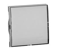 LEGRAND, Seano 765311 Bascule avec champ d'inscription lumineux avec inserts (neutre, lumière, cloche), couvercle d'interrupteur, plaque à bascule, couleur : noir laqué