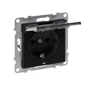 Legrand, SEANO 765323 Prise de courant avec protection de contact accrue et couvercle rabattable IP21, bornes enfichables, 16 A, 250 V, couleur : noir laqué,