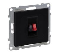 LEGRAND, Seano 765376 Connecteur de haut-parleur 1 voie avec bornes à ressort (rouge/noir) 1 voie Couleur : noir laqué