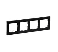Legrand SEANO+, cadre quadruple, laqué noir, 1 pièce.