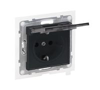 LEGRAND, SEANO 765424 Prise avec protection de contact accrue et couvercle rabattable IP44, bornes enfichables, 16 A, 250 V, couleur : anthracite laqué,