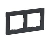 LEGRAND, Seano 765472 Cadre double en thermoplastique sans halogène Dimensions : 87 x 158 mm Couleur : anthracite laqué