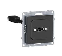 LEGRAND, Seano 765487 Prise de données USB 3.0 avec câble, insert, couvercle inclus, longueur du câble : 15 cm, anthracite