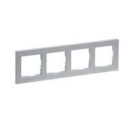 LEGRAND, Seano+ 765684 Cadre quadruple en thermoplastique sans halogène, production et emballage durables, couleur : titane laqué, 765684
