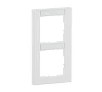 LEGRAND, Seano+ 765992 Cadre vertical à 2 prises avec champ d'inscription, thermoplastique sans halogène, production et emballage durables, couleur : blanc ultra