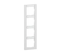 LEGRAND, SEANO+ 765994 Cadre vertical quadruple avec champ d'inscription, thermoplastique sans halogène, production et emballage durables, couleur : blanc ultra