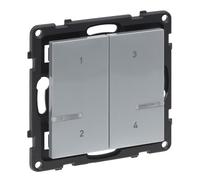LEGRAND, SEANO avec bouton Netatmo 4 voies, récupération de 4 scénarios individuels, application HOME + CONTROL, 3 piles bouton V incluses (durée de vie de 8 ans), Smart Home, couleur : aluminium,
