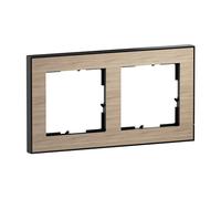 LEGRAND, Seano+ Cadre double avec surface en matériau véritable, thermoplastique sans halogène, production et emballage durables, couleur : chêne naturel, 765292