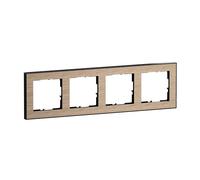 LEGRAND, Seano+ Cadre quadruple avec surface en matériau véritable, thermoplastique sans halogène, production et emballage durables, couleur : chêne naturel, 765294