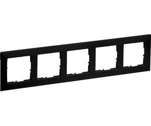 Legrand SEANO, cadre quintuple, laqué noir, 1 pièce.
