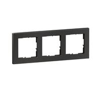 LEGRAND, Seano+ Cadre triple avec surface en matériau véritable, thermoplastique sans halogène, production et emballage durables, couleur : acier foncé, 765493