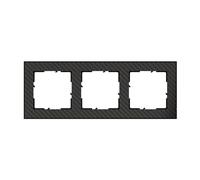 LEGRAND, Seano+ Cadre triple avec surface en matériau véritable, thermoplastique sans halogène, production et emballage durables, couleur : carbone, 765193