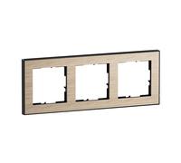 LEGRAND, SEANO+ Cadre triple avec surface en matériau véritable, thermoplastique sans halogène, production et emballage durables, couleur : chêne naturel, 765293