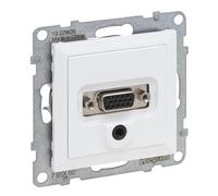 LEGRAND, SEANO HD15 Unité de connexion + jack 3 mm, insert avec couvercle, bornes à vis, couleur : ultra blanc, 765160