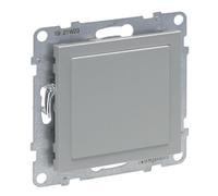LEGRAND, SEANO Plaque d'obturation pour l'utilisation des inserts du programme d'interrupteurs Mosaic, adaptateur mosaïque, plaque de recouvrement, panneau d'interrupteur, couleur : aluminium peint,