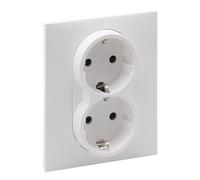 LEGRAND, Seano Prise à 2 prises avec protection de contact accrue, bornes enfichables, 16 A, 250 V, couleur : ultra blanc, 765125