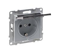 LEGRAND, SEANO Prise de courant avec protection de contact accrue et couvercle rabattable IP21, bornes enfichables, 16 A, 250 V, couleur : aluminium laqué, 765223