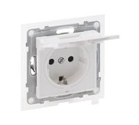 LEGRAND, SEANO Prise de courant avec protection de contact accrue et couvercle rabattable IP44, bornes enfichables, 16 A, 250 V, couleur : ultra blanc, 765124