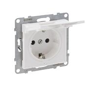 LEGRAND, SEANO Prise de Courant Murale Etanche Exterieur avec Protection de Contact Accree et Couvercle Rabattable IP21, Bornes Enfichables, 16 A, 250 V, Couleur : Ultra Blanc, 765123