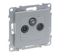 Legrand, SEANO Prise unique TV-R-SAT, câblage étoile HD-TV, atténuation de raccordement : 1,5 dB, couleur : aluminium laqué, 765267