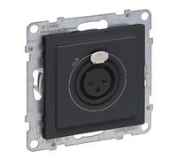 LEGRAND, Seano Prise XLR femelle 3 broches avec couvercle, bornes à vis : 0,5 mm², couleur : anthracite, 765461