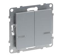 LEGRAND, Seano with Netatmo Interrupteur 2 voies avec conducteur N, 2 canaux de commutation (250 W chacun), vis ou griffes d'expansion, application Home + Control, Smart Home, couleur : aluminium,