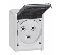 Legrand Prise étanche Plexo 2P+T 32A IP44 Saillie Gris