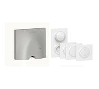 Legrand - Sortie de câble connectée compatible fil pilote monobloc complet alu avec Kit de démarrage dooxie with Netatmo avec plaque blanche