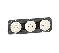 Legrand Prise triple murale dooxie 2P+T 16A surface fond rétractable Blanc