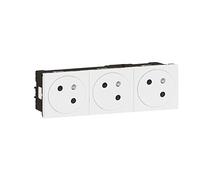Triple prise avec terre Mosaic, LEGRAND, blanc