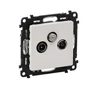 LEGRAND, Valena Life, prise étoile TV-R-SAT, prise TV, atténuation 1,5 dB, avec plaque de recouvrement et cadre de support, compatible UHD-TV, ultra blanc, 753152