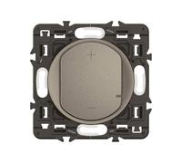 LEGRAND Variateur de lumière 2 fils sans neutre, Céliane, titane, 125W | 2 fils sans neutre, encastré, titane mat, toutes lampes dimmables, 125W max, mémoire de luminosité, compatible boîte 40mm
