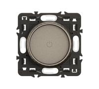 LEGRAND Variateur rotatif Céliane, 200W LED, encastré, titane, IP20 | Bague rotative, variateur LED 200W, encastré, titane mat, plastique sans halogène, IP20, mémoire de luminosité