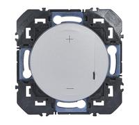LEGRAND Variateur universel sans neutre 125W, Dooxie, alu, encastré, IP20 | 125W, sans neutre, encastré, alu RAL 7040, universel et LED, bouton-poussoir, entrée auxiliaire, compatible boîte 40mm, IP20