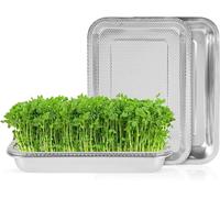 Légumes à faire germer - Germination des graines - Culture de légumes maison - Tamis en acier inoxydable - 32 x 22 cm - Gris
