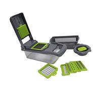 -légumes Éplucheur Chopper Lames en acier inoxydable Outil de cuisine efficace et sûr pour la maison Restaurant ABS Silicone 12 pièces 32,2 x 11,3 x 11,3 cm (Gris Vert)
