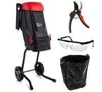 LEHMANN Broyeur de jardin électrique, épaisseur de coupe max 45mm, panier 45 litres, couteaux en acier au carbone SK5, kit d'accessoires - sécateur et lunettes de protection