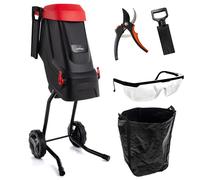 LEHMANN Broyeur de jardin électrique, épaisseur de coupe max 45mm, panier 45 litres, couteaux en acier au carbone SK5, kit d'accessoires - sécateur et lunettes de protection