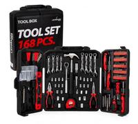 LEHMANN Caisse a Outil Complete 168 pièces, Boîte à Outils Pliante et Portable avec Poignée de Transport, Robuste Kit Outils Bricolage, Outillage pour Bricolage, Maison et Garage