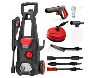 LEHMANN Jukon Nettoyeur haute pression 1600 W, 200 bars, flexible haute pression pompe à eau, mousseur, lavage sans contact, turbo buse rotative