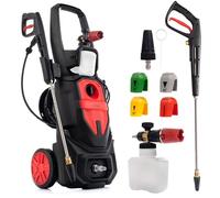 LEHMANN Phoenix Nettoyeur Haute Pression, 3000 W, Max. 260 Bar, Débit 480 l/h, Moteur à Induction, Rayon d'action 17 m, Accessoires : Lance à Mousse, 4 Buses, Buse Turbo, Noir/Rouge