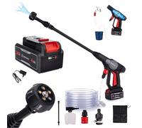 LEHMANN Stream Nettoyeur Haute Pression sans Fil 20V Max avec Batterie 4Ah, Nettoyeur Haute Pression sur Batterie Portable, Buse 5-en-1, Tuyau 6 m et Canon à Mousse pour Voiture, Terrasse et Vélo