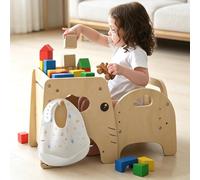 Lehoo Castle Montessori Ensemble table et chaise de sevrage pour tout-petits de 1 à 3 ans, hauteur réglable, meubles d'activités en bois pour bébé, pour auto-alimenter, dessiner, apprendre et jouer