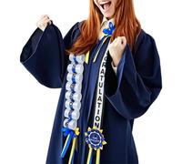 Lei de remise de diplôme 2026 - Souvenir pour diplômé universitaire | Lei d'argent pour cérémonie de remise des diplômes - pour frères et sœurs amis cérémonie ouverte maison studio chambre appartement