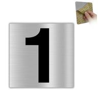 LEIASA | Numéro Maison n. 1-10x10 cm - Aluminium - Plaque Boîte Lettres | Chiffre Porte Appartement, Signal Numérotation Immeuble, Pancarte Adresse de Rue, Sticker Entrée Palier et Escalier